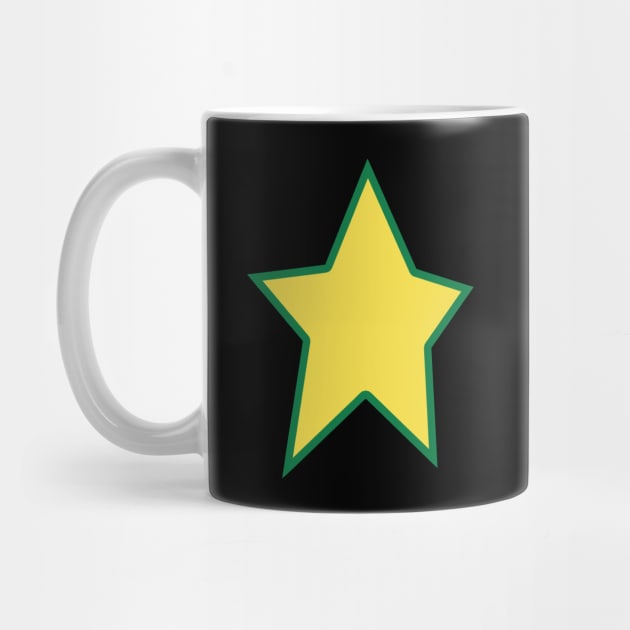 Yellow Star Green Out Line Graphic by ellenhenryart
